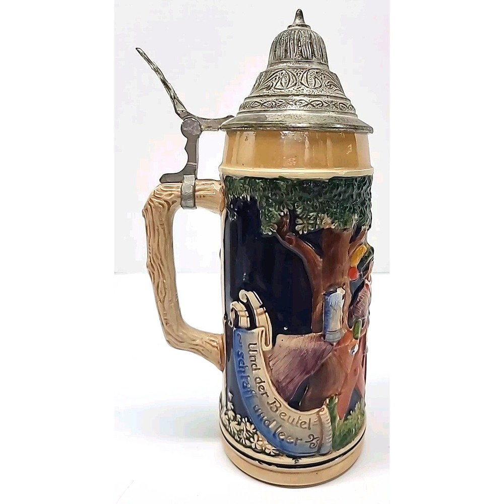 Authentic German Beer Stein (9")‎ Navy G8061 Und Der Beutel Schlaff Und Leer